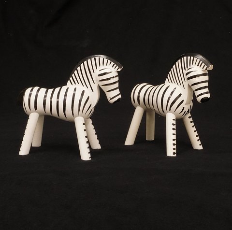 Kay Bojesen: Zwei Zebras aus Holz. H: 14,7cm