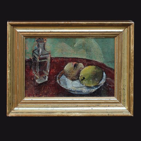 Karl Larsen, 1897-1977, oil on cardboard. 
Stillife. Signed and dated 1920. Visible size: 
16x22cm. With frame: 25x32cm
