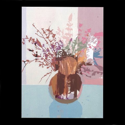 Lars Tygesen, g. 1979, Öl auf Leinen. "Flowers". 
Signiert und datiert 2023. Masse: 110x80cm
