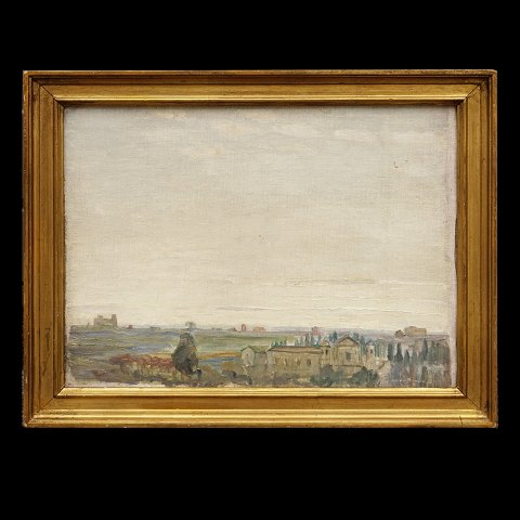 Johan Rohde, 1856-1935, oil on canvas. View from 
Rome. Signed. Visible size: 27x36cm. With frame: 
34x43cm
