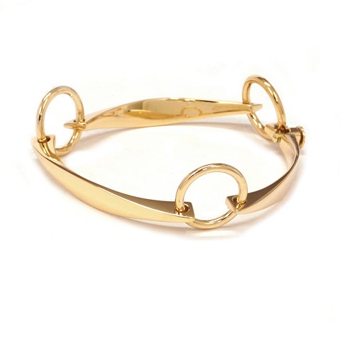 14kt gold bracelet by Bent Gabrielsen, Denmark. L: 
18,5cm. W: 30,6gr
