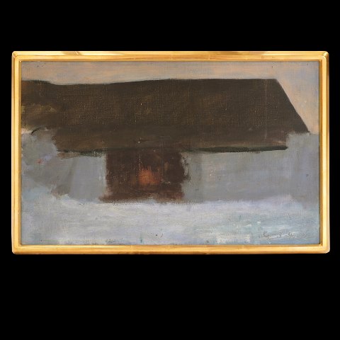 Oluf Høst maleri. Oluf Høst, 1884-1966, olie på 
lærred. Bognemark, Bornholm, signeret og dateret 
06.03.1941. Lysmål: 38x61cm. Med ramme: 42x65cm