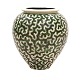 Large Per Weiss, Denmark, green and black glazed Vase. H: 54cm. D: 49cm