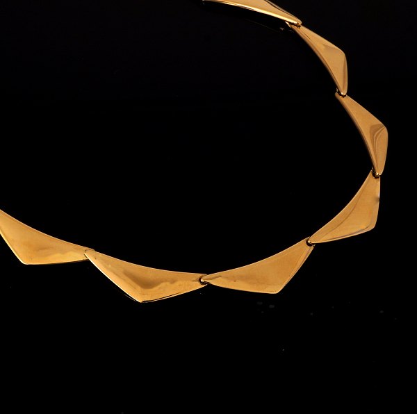Hans Hansen Peak Halskette. 14kt Gold. L: 49cm. G: 54gr