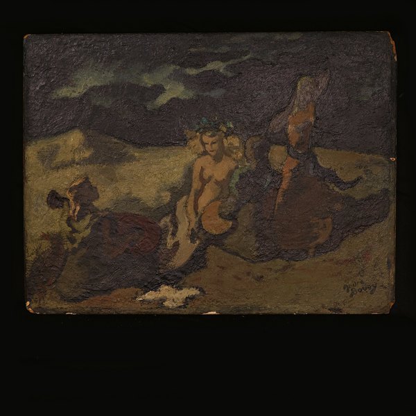 Pierre André Bouey, 1898-1976, vier Frauen. Öl auf Platte. Signiert. Lichtmasse: 
33x41cm