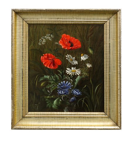 Blomstermaleri. Betegnet Emma Mulvad 1886