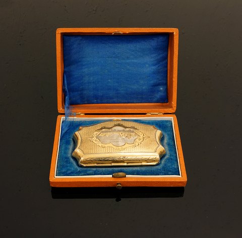 Portemonæ i sølv i originalt foderal. Stemplet. Holland eller Frankrig ca. år 1850