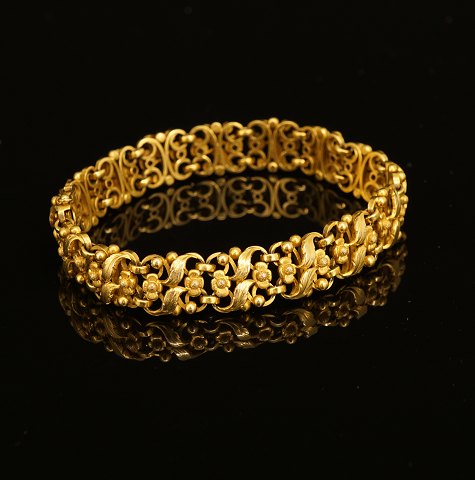 Evald Nielsen: Bracelet, 18kt Gold. L: 19cm. W: 31,4gr