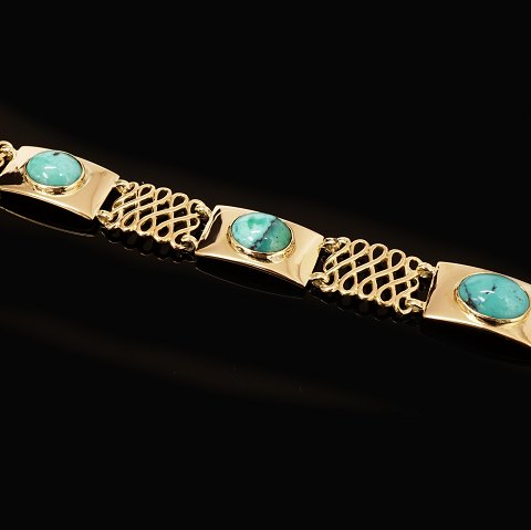 Georg Jensen 18kt guld armbånd. #314B. Fremstillet i perioden 1933-44. L: 19cm. V: 25,8gr