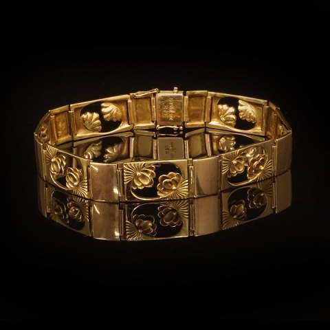 Georg Jensen leddelt armbånd i 14kt guld. #275. Perioden 1933-44. L: 20,5cm. V: 24gr