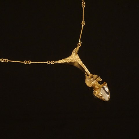Lapponia halssmykke i 14kt guld. L: 42cm