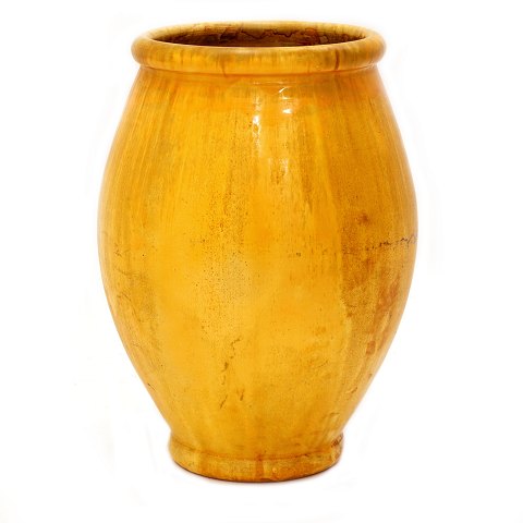Stor Kähler vase med uran glasur. Signeret Kähler. H: 56cm