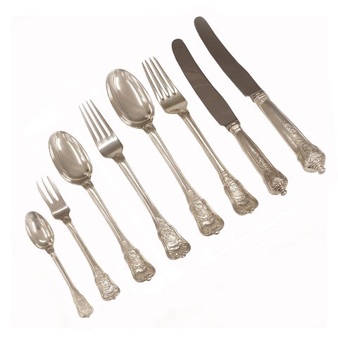 Rosenborg silver cutlery for 12 persons by A. Michelsen, Copenhagen. 96 pieces