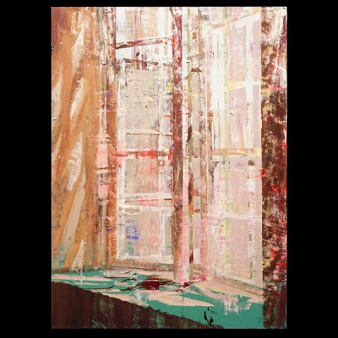 Lars Tygesen, b. 1979, oil on canvas. "Windows" 
Signed an dated Lars Tygesen 2022. Size: 220x160cm
