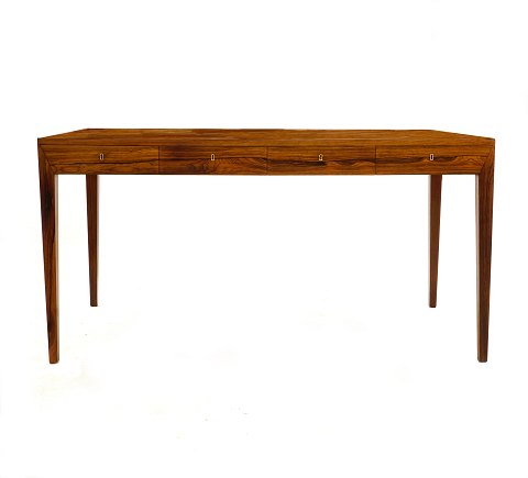 Rosewood veneered writing table by Severin Hansen, 
Denmark. Manufactured by Haslev Møbelsnedkeri. 
Nice condition. H: 73cm. Plate: 75x143cm