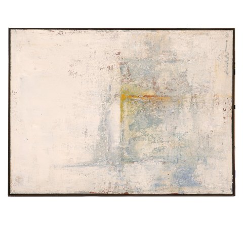 Albert Bertelsen, 1921-2019, Öl auf Leinen. 
"Maurbild", "Lebende Mauer". Signiert und datiert 
1993. Lichtmasse: 46x62cm. Mit Rahmen: 47x63cm