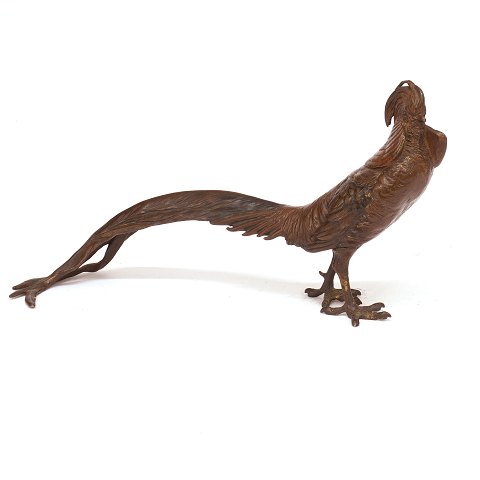 Grosser goldener Fasan, Wienerbronze. H: 17cm. L: 
35cm