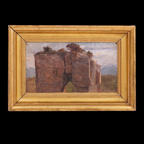 Harald Jerichau, 1851-78, oil on canvas. Study of 
a aquaduct circa 1870. Visible size: 16x27cm. With 
frame: 25x36cm