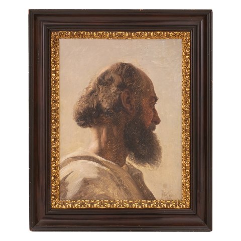 Jørgen Roed, 1808-88, olie på lærred. Apostelhoved 
signeret Roed 1851. Lysmål: 42x32cm. Med ramme: 
57x47cm