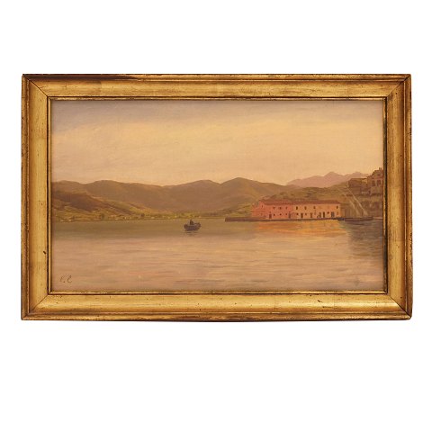 Christian Eckardt, 1832-1914, oil on canvas. 
Landscape South Europe signed circa 1880. Visible 
size: 27x47cm. With frame: 35x55cm