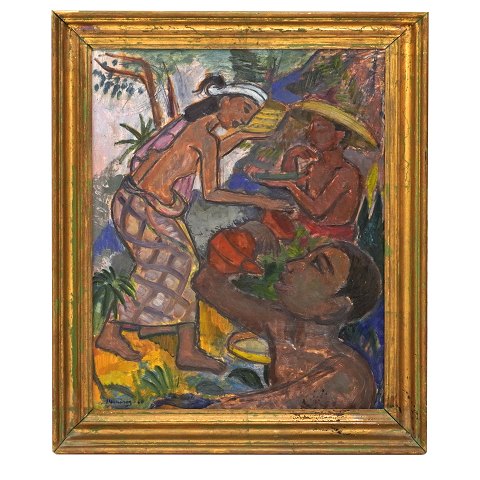 Harald Heiring, maleri. Harald Heiring, 1906-95, 
olie på pap. Signeret og dateret 1960. Lysmål: 
43x34cm. Med ramme: 53x44cm