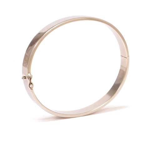 14kt Weissgold Armring Dänemark um 1980. Masse 
innen: 55x60mm