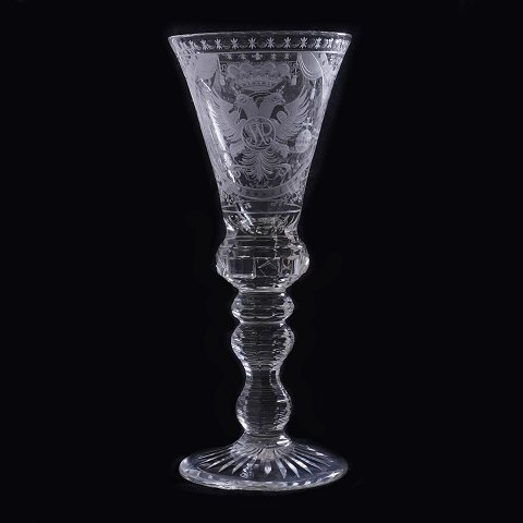 German Glass goblet. H: 28cm