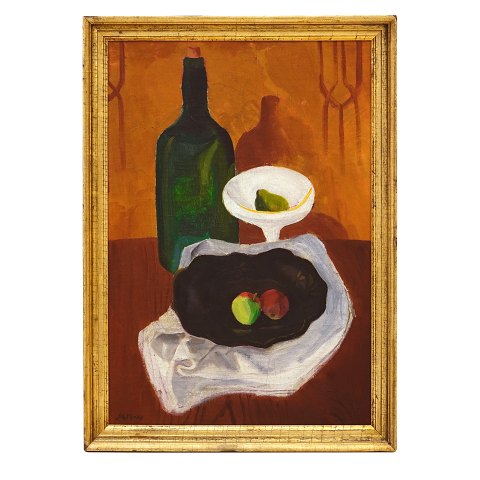 Jais Nielsen, 1885-1961, oil on canvas. 
Composition signed and dated 1914. Visible size: 
70x47cm. With frame: 79x56cm