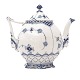 Royal Copenhagen blue fluted full lace tea pot 1119. 1st quality. Very nice 
condition. H: 20cm