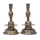 Pair of bell shaped early Baroque pewter candle sticks. Northern Germany circa 
1665. Dated 1692. H: 23cm. Base D: 13,5cm