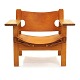 Børge Mogensen, Denmark, The Spanish Chair. Patinated oak and leather. Nice 
condition