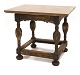Sort dekoreret barokt bord med grålig stenplade. Danmark ca. år 1750. H: 86cm. 
Plade: 79x100cm