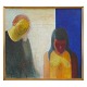 Niels Lergaard maleri. Niels Lergaard, 1893-1982, olie på lærred. Dobbeltportræt. Signeret og dateret 1943. Lysmål: 87x94cm. Med ramme: 91x98cm