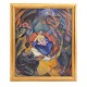 Jais Nielsen maleri. Jais Nielsen, 1885-1961, olie på lærred. "Julenat". Signeret og dateret 1915. Lysmål: 83x67cm. Med ramme: 95x79cm