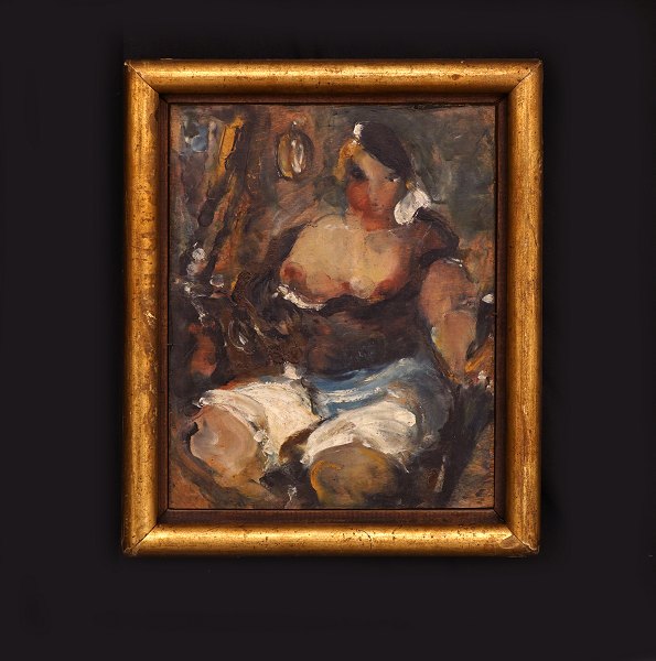 Povl Jerndorff, 1885-1933, oil on plate. Circa 1925-30. visible size: 22x17,5. 
With frame: 27x22,5cm