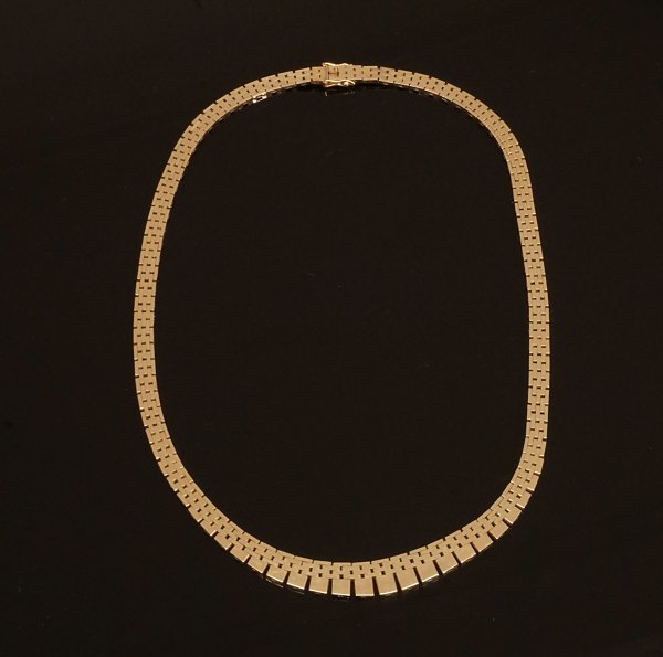 Gifa (Guldsmedenes Indkøbsforening): Murstens halskæde i 14kt guld. L: 42cm. V: 26,4gr