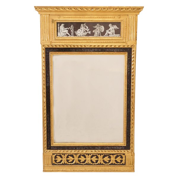 Late Gustavian gilt fireplace mirror. Sweden circa 1780-1800. 113x65cm