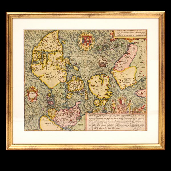 Map showing the Kingdom of Denmark by Marcus Jordan 1588. Size with frame: 
52x59cm