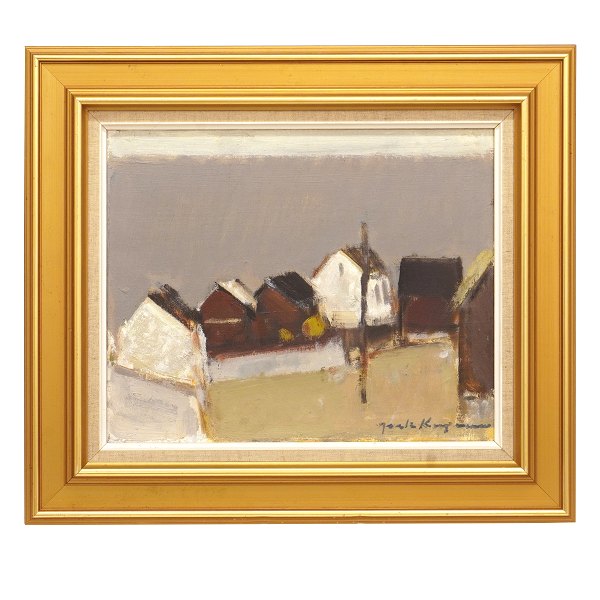 Jack Kampmann, 1914-89, oil on canvas with a motive form the Faroe Islands. 
Signed. Visible size: 32x40cm. With frame: 49x57cm