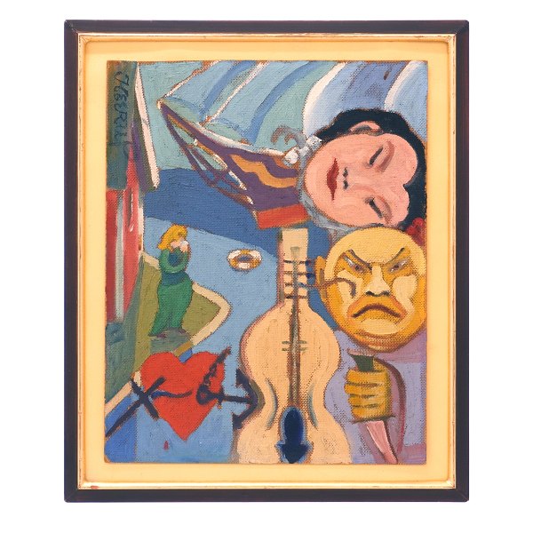 Henry Heerup, 1907-93, oil on board. Signed Heerup. Visible size: 50x41cm. With frame: 62x51cm